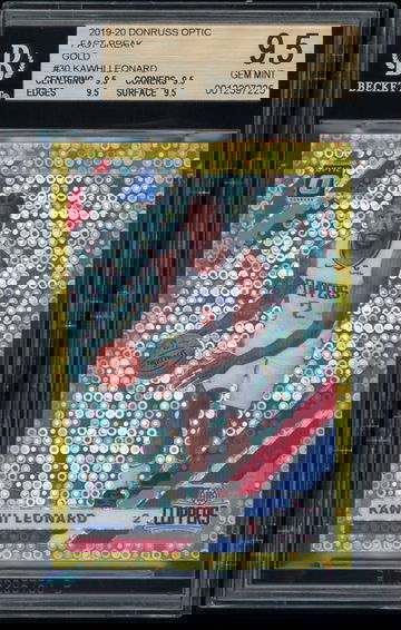 2019 Donruss Optic Kawhi Leonard Gold Disco /10 BGS 9.5