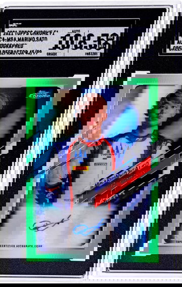 2021 Topps Chrome F1 #CA-MSA Marino Sato Auto. Green Ref. 45 SGC 8.5