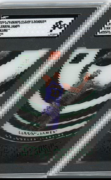 2019-20 Panini Clearly Donruss #5 LeBron James Star Gazing Green #'d 2/25 SGC 9 MINT Lakers