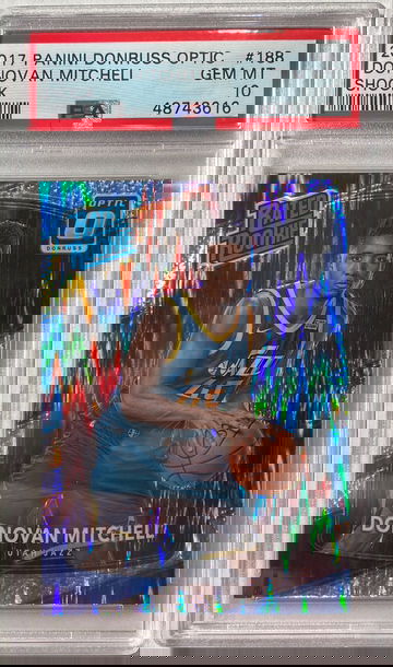 DONOVAN MITCHELL ROOKIE SHOCK REF PSA 10 2017 PANINI OPTIC #188 UTAH JAZZ 