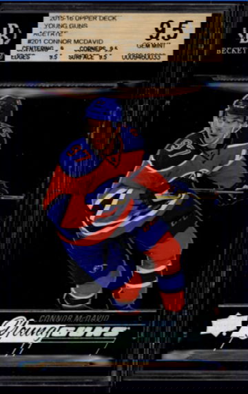 2015 UPPER DECK CONNOR MCDAVID ACETATE YOUNG GUNS BGS 9.5 