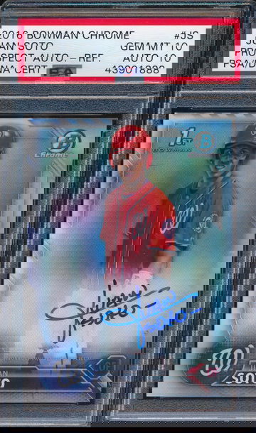 2016 Bowman Chrome Prospect Juan Soto Refractor RC AUTO PSA 10/10