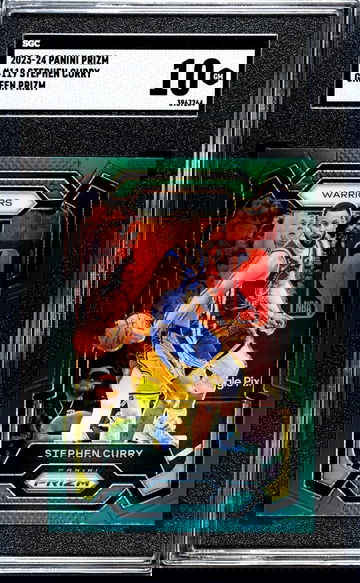 2023-24 Panini Prizm #119 Stephen Curry Green Prizm SGC 10