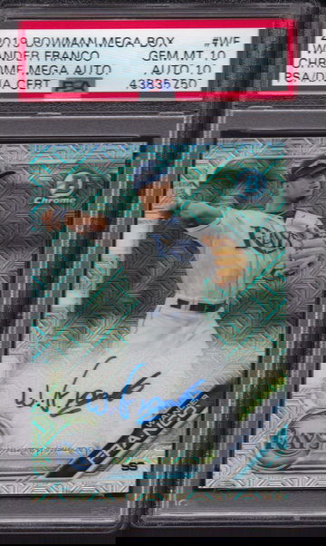 2019 Bowman Chrome Mega Box WANDER FRANCO AUTO PSA 10/10 ROOKIE CARD RC POP 28!