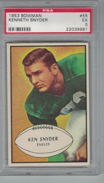 1953 Bowman Color FB #55 Ken Snyder PSA 5 Ex