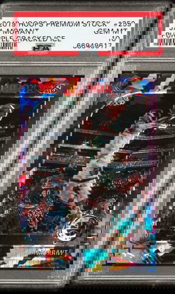 2019 HOOPS PREMIUM JA MORANT PURPLE CRACKED ICE RC ROOKIE /25 PSA 10