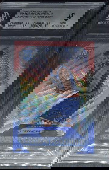 2015-16 Prizm Red White Blue RC Kristaps Porzingis #348 BGS 9