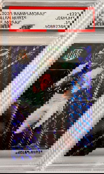 2020 Panini Mosaic Jalen Hurts Blue Mosaic Rookie PSA 10 33/99