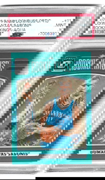 DOMANTAS SABONIS 2016 OPTIC ROOKIE KINGS AQUA #23/25 PSA 9 MINT -KINGS!!