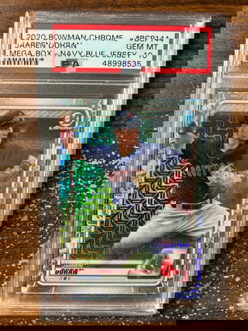 2020 Bowman Chrome BCP144 Jarren Duran Mega Box-Navy Blue Jersey PSA 10