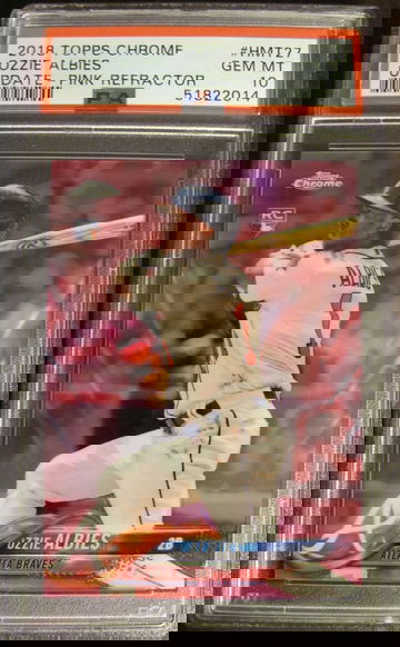 2018 Topps Chrome Ozzie Albies Update - Pink Refractor PSA 10 Gem-Mint