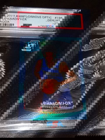 2017 Donruss Optic De'Aaron Fox - AQUA HOLO - SSP Rookie /25  PSA 10 Beauty