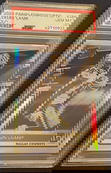 2020 Panini Donruss Optic CeeDee Lamb Rated Rookie Holo Silver #156 PSA 10 Gem Mint