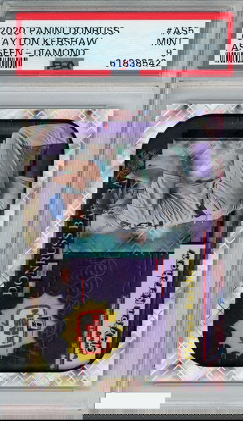 2020 PANINI DONRUSS AS SEEN ON TV CLAYTON KERSHAW #AS5 DIAMOND PSA 9 MINT