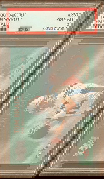 2000 Metal Tom Brady Emerald Rookie PSA 8