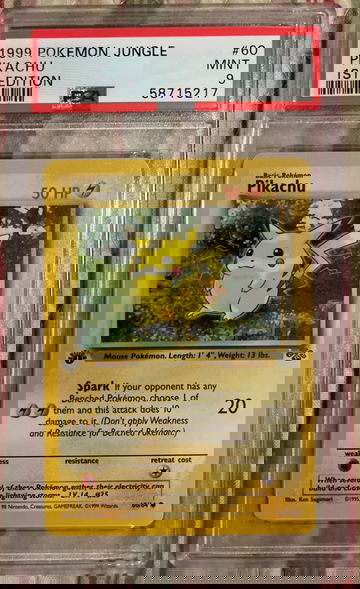 1999 Pokémon Jungle 1st Edition Pikachu #60 PSA 9