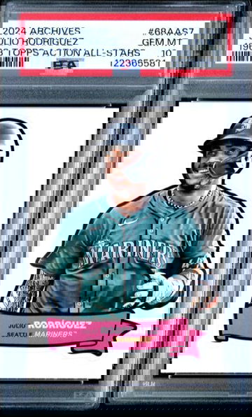 2024 Topps Archives Julio Rodriguez 1968 Action AS CASE HIT SSP PSA 10