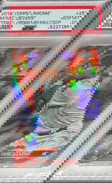 PSA 10 2018 Topps Chrome Rafael Devers Prism Refractor RC #25