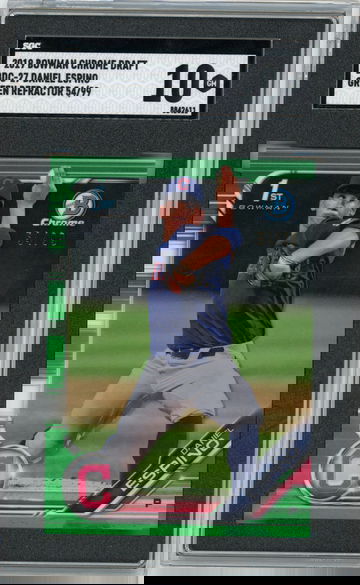 2019 Bowman Chrome Draft BDC-27 Daniel Espino Green Refractor 54/99 1st SGC 10 GEM MINT RC Cleveland Guardians