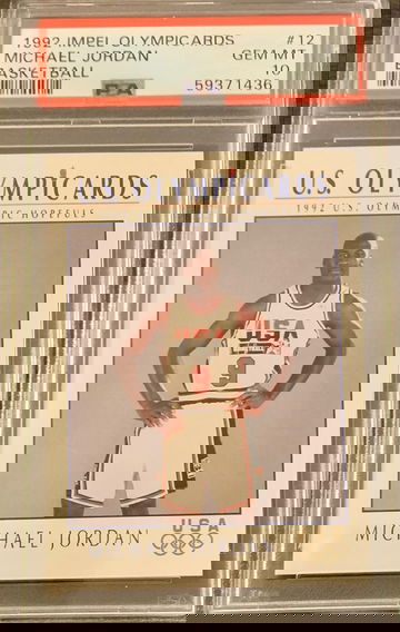 1992 IMPEL Olympicards MICHAEL JORDAN #12 - Graded PSA 10 Gem MT Mint USA Dream Team 