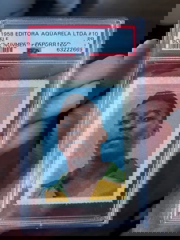 1958 Editora Aquarela LTDA #10 Pele rookie blue number PSA 1 centered 