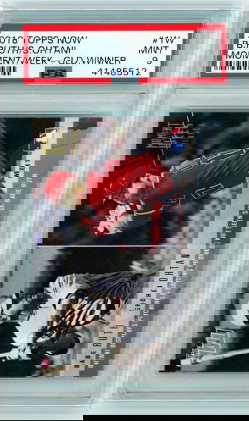 2018 Topps Now #1W B.Ruth/S.Ohtani Moment of the Week Gold Winner PSA 9 MINT!