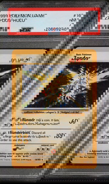 1999 Pokemon Base Set Holo Zapdos #16 PSA 7