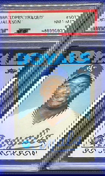 1986 Topps Traded Bo Jackson Rookie Card #50T PSA 8 NM-MT