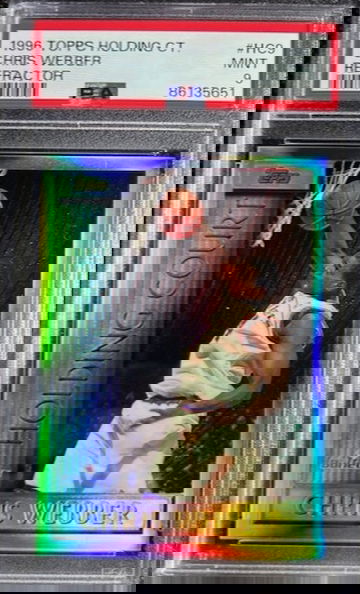 1996 Chris Webber Topps Holding Court REFRACTOR #HC9 PSA 9 MINT Bullets HOF