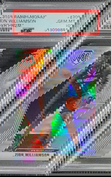 2019-20 Mosaic Zion Williamson True Silver Prizm Rookie RC #209 PSA 10