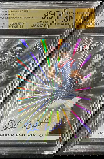 2019 Panini Lasers Autographs Auto /15 Deshaun Watson BGS 9.5 Auto 10