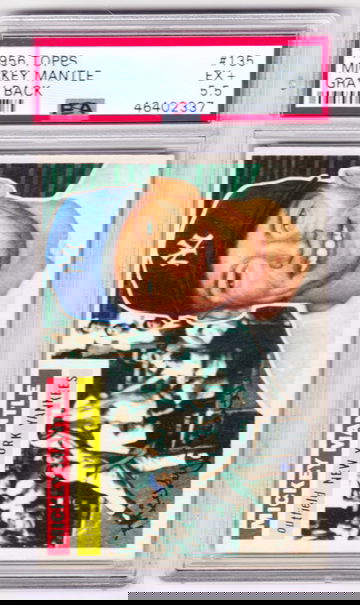 1956 topps Mickey mantle psa 5.5 New Label triple crown 3xMVP 7Xws champ