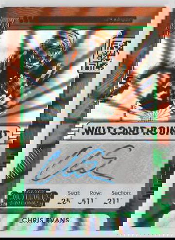 Chris Evans 2021 Panini Contneders Wild Card Round Rookie Ticket Autograph
