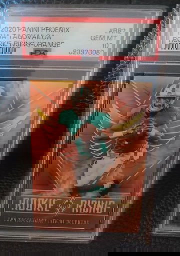 2020 Panini Phoenix Tua Tagovailoa Rookie Rising-Orange /99 Psa 10