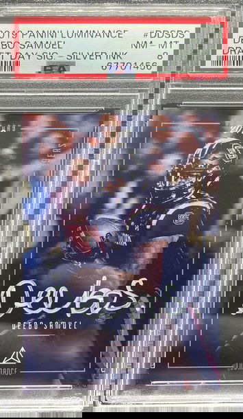 2019 Panini Luminance Draft Day Rookie Auto Silver Ink Deebo Samuel PSA 8 NM-MT