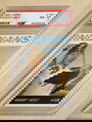 1964 Topps #105 Woody Held PSA 8 NM-MT INDIANS 