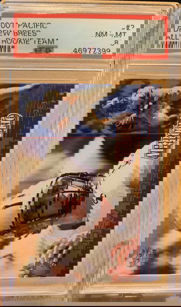 2001 Pacific Drew Brees All-Rookie Team #2 PSA 8 NM-MT