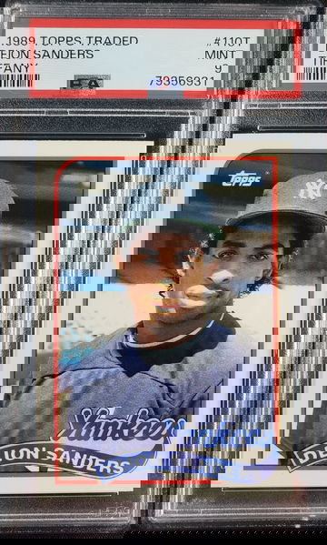 1989 Topps Traded TIFFANY - #110T Deion Sanders RC PSA 9 Mint