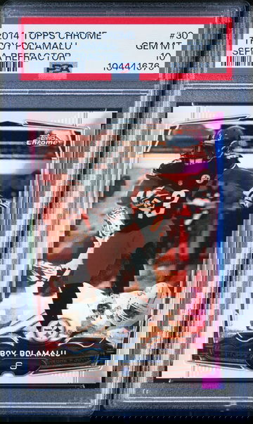 2014 Topps Chrome Troy Polamalu POP 1 #30 Sephia Refractor /99  PSA 10 🎆