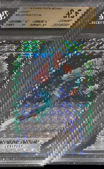 2017 Prizm Mosaic Jayson Tatum Green Rookie BGS 9.5 With 10 Sub 