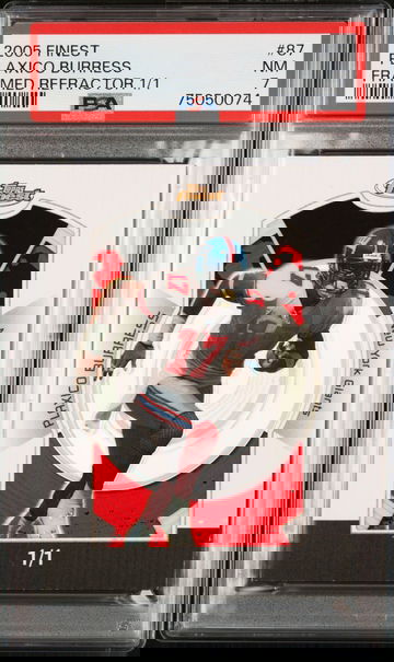 2005 TOPPS FINEST PLAXICO BURRESS FRAMED REFRACTOR 1/1 PSA 7 