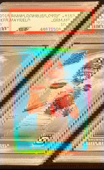 2018 Panini Donruss Optic Holo BAKER MAYFIELD RC PSA 10 Rookie Card #153💥