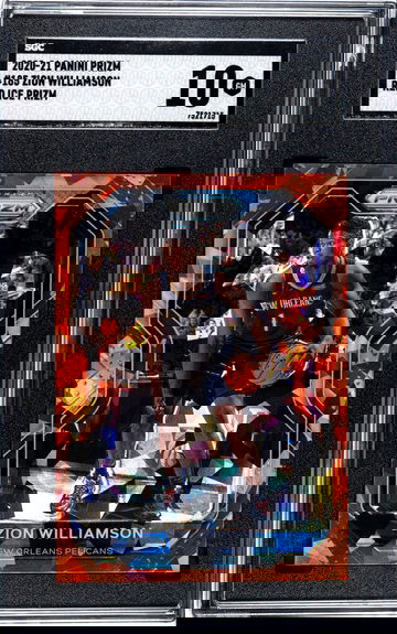 2020-21 Zion Williamson Red Cracked Ice Prizm SGC 10