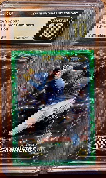 2024 Topps Series 2 Junior Caminero Green Foil RC CGC Gold Label Pristine 10