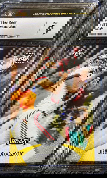 2021 Leaf Draft GOLD DeVonta Smith ROOKIE CSG 9 MINT