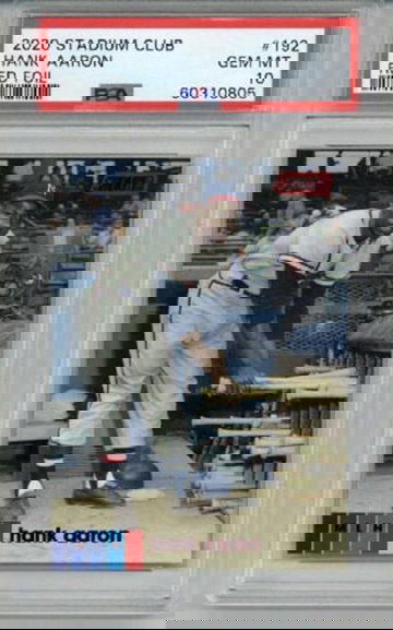 2020 TOPPS STADIUM CLUB RED FOIL #192 HANK AARON CARD BRAVES PSA 10 LOW POP