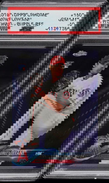 2018 TOPPS CHROME PURPLE REFRACTOR SHOHEI OHTANI ROOKIE /299 #150 PSA 10 GEM