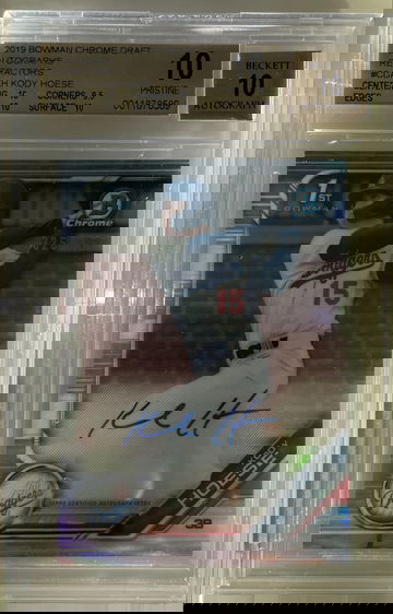 Kody Hoese 2018 bowman chrome 1st auto autograph refractor  bgs 10 10 #/499