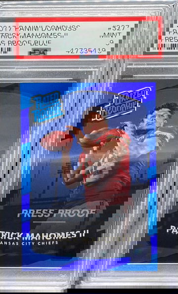 2917 Donruss Press Proof Blue Patrick Mahomes #327 PSA 9