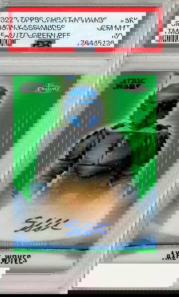 2022 TOPPS CH STAR WARS MANDO BESKAR AUTO KASSIANIDES #SK GRN PSA 10